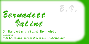 bernadett valint business card